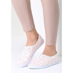 Trampki damskie slip on: Białe Tenisówki He Do It