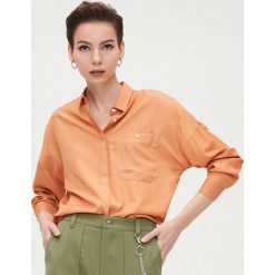 Koszula oversize - Pomarańczowy. Pomarańczowe koszule damskie Cropp, s, bez wzorów, bez kołnierzyka, bez rękawów. Za 79,99 zł.