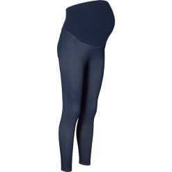Legginsy ciążowe ocieplane w optyce dżinsowych bonprix niebieski. Niebieskie legginsy ciążowe bonprix, w paski, z denimu. Za 109,99 zł.