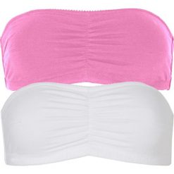 Bielizna damska: Biustonosz bandeau (mis. A do C), bawełna organiczna bonprix biały + różowy