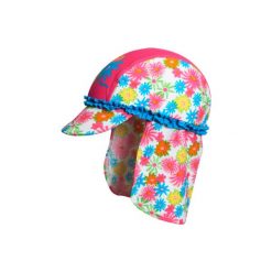 Playshoes Czapka Kwiatki pink. Różowe czapeczki niemowlęce marki Playshoes, w kwiaty, z elastanu. Za 55,00 zł.