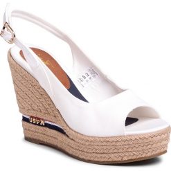 Espadryle U.S. POLO ASSN. - Afrodite Rope AYLIN4091S0/C2 Dklb. Białe espadryle damskie U.S. Polo Assn., bez wzorów, ze skóry ekologicznej, bez obcasa, na obcasie. W wyprzedaży za 289,00 zł.