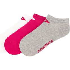 Zestaw 3 par niskich skarpet damskich CONVERSE - E751K-3012 Biały Różowy Szary. Szare skarpetki damskie Converse, z elastanu. Za 39,00 zł.