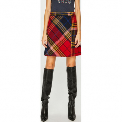 Tommy Hilfiger - Spódnica. Szare minispódniczki TOMMY HILFIGER, s, z dzianiny, z podwyższonym stanem, proste. Za 599,90 zł.