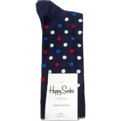 Skarpety Wysokie Męskie HAPPY SOCKS - DOT01-6001 Granatowy. Niebieskie skarpetki męskie Happy Socks, z bawełny. Za 34,90 zł.