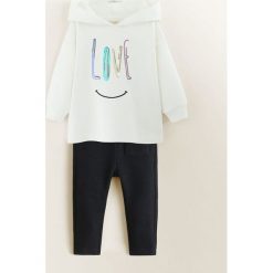 Mango Kids - Komplet dziecięcy Lola 80-104 cm. Białe bluzy dziewczęce Mango Kids, z aplikacjami, z bawełny, bez rękawów, z kapturem. Za 79,90 zł.
