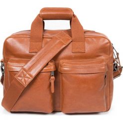 Skórzana torba "Tomec" w kolorze jasnobrązowym - 39 x 28 x 12 cm - 21,5 l. Pomarańczowe torby na laptopa Eastpak, w paski, ze skóry. W wyprzedaży za 472,95 zł.