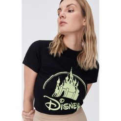 Bawełniana koszulka Disney - Czarny. Czarne koszulki damskie Sinsay, s, z motywem z bajki, z bawełny, bez kołnierzyka, bez rękawów. Za 39,99 zł.