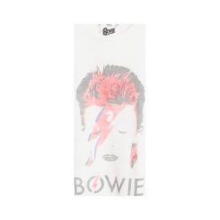 Mango - T-shirt Bowie. Białe bluzki damskie Mango, s, z nadrukiem, z bawełny, z okrągłym kołnierzem. Za 69,90 zł.