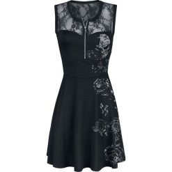 Outer Vision Lilly Fallen Lace Logo Sukienka czarny. Czarne sukienki koronkowe marki Outer Vision, na imprezę, xl, w ażurowe wzory, z dekoltem na plecach. Za 199,90 zł.
