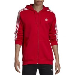 Adidas 3-Stripes Full Zip Hoodie ED5970 bluzy męskie czerwone S. Czerwone bluzy męskie Adidas, s, w paski, z bawełny, sportowe, z kapturem, bez rękawów, z kapturem. W wyprzedaży za 219,99 zł.
