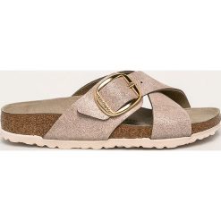 Birkenstock - Klapki skórzane Siena. Różowe klapki damskie Birkenstock, bez wzorów, ze skóry, bez obcasa, na obcasie. Za 439,90 zł.