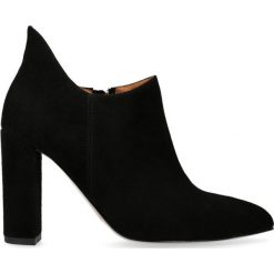 Botki czarne. Czarne botki damskie Arturo Vicci, ze skóry, eleganckie, na wysokim obcasie, na obcasie, bez zapięcia. Za 279,00 zł.