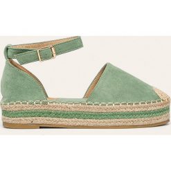 Answear - Espadryle Erynn. Zielone espadryle damskie ANSWEAR, bez wzorów, z materiału, bez obcasa, na obcasie. W wyprzedaży za 69,90 zł.
