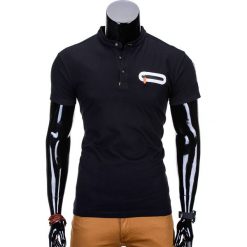 T-SHIRT MĘSKI BEZ NADRUKU S665 - CZARNY. Czarne t-shirty męskie z nadrukiem Ombre Clothing, m, z bawełny, ze stójką. Za 35,00 zł.