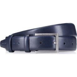 Pasek męski 87-8M-309-7. Niebieskie paski męskie marki Wittchen, w paski, z materiału, eleganckie. Za 219,00 zł.