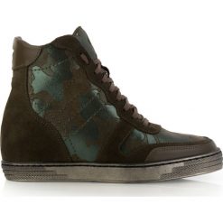 SNEAKERSY ZIELONE MORO Z KLINEM. Zielone sneakersy damskie Arturo Vicci, ze skóry. Za 239,20 zł.