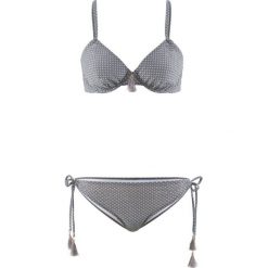 Stroje kąpielowe damskie: Bikini na fiszbinach (2 części) bonprix czarno-biały