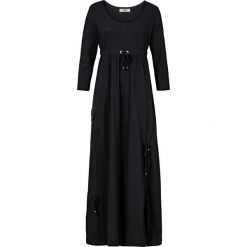 Sukienka shirtowa, rękawy 3/4 bonprix czarny. Czarne sukienki damskie bonprix, bez wzorów, bez kołnierzyka, bez rękawów. Za 109,99 zł.