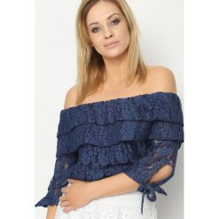 Bluzki asymetryczne: Granatowa Bluzka Eye Candy