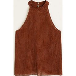 Mango - Top Talpa. Bluzki damskie Mango, s, bez wzorów, z poliesteru, z golfem, bez rękawów. W wyprzedaży za 29,90 zł.