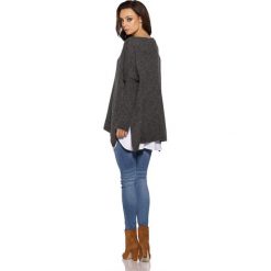 Modny sweter ponczo LS240 grafit grafitowy. Szare poncza damskie Tagless, na zimę, uniwersalny. Za 149,90 zł.