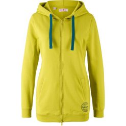 Długa bluza rozpinana bonprix pistacjowy. Zielone bluzy damskie bonprix, bez wzorów, z długim rękawem, długie, z kapturem. Za 74,99 zł.