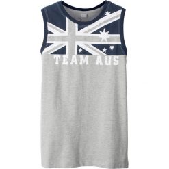 Koszulka bez rękawów bonprix jasnoszary melanż z nadrukiem - Australia. Szare t-shirty chłopięce bonprix, z nadrukiem, bez rękawów. Za 24,99 zł.