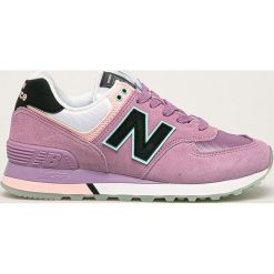 New Balance - Buty WL574SAW. Różowe buty sportowe damskie New Balance, bez wzorów, ze skóry, sportowe. W wyprzedaży za 299,90 zł.