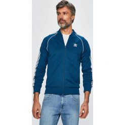 Adidas Originals - Bluza. Niebieskie bluzy męskie adidas Originals, xl, z nadrukiem, z bawełny, z kapturem, bez rękawów, bez kaptura. W wyprzedaży za 249,90 zł.