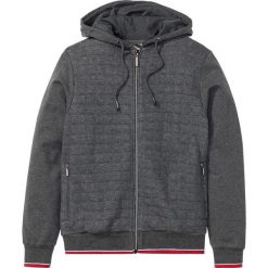 Bluza rozpinana z kapturem i pikowanym przeszyciem bonprix antracytowy melanż. Szare bluzy męskie bonprix, s, melanż, z kapturem. Za 54,99 zł.