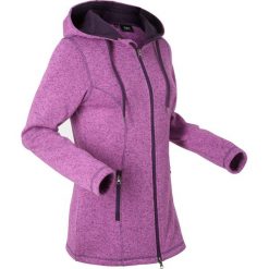 Bluza rozpinana dzianinowa z polaru, długi rękaw bonprix piwonia melanż. Fioletowe bluzy damskie bonprix, bez wzorów, z dzianiny, z długim rękawem, długie, bez kaptura. Za 129,99 zł.
