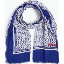 BOSS - Szalik damski – Logonia, niebieski. Niebieskie szaliki damskie Boss, bez wzorów. Za 429,95 zł.