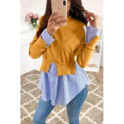 Damska bluzka TAVARA MUSTARD. Żółte bluzki damskie Damska bluzka TAVARA MUSTARD, s, bez wzorów, bez kołnierzyka, bez rękawów. W wyprzedaży za 79,00 zł.