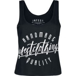 Infest Clothing Original Handmade Top damski czarny. Czarne topy damskie marki Infest Clothing, l, z nadrukiem, z bawełny. Za 54,90 zł.