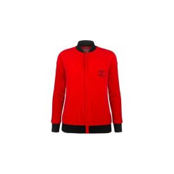 VELVET BOMBER JACKET - KARMA IS A BITCH. Czerwone bluzy damskie Kingsize, s, z haftami, z bawełny, bez rękawów, bez kaptura. Za 94,50 zł.