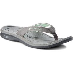 Japonki NEW BALANCE - W6091GR Szary. Szare klapki damskie New Balance, bez wzorów, ze skóry ekologicznej, bez obcasa. W wyprzedaży za 69,00 zł.
