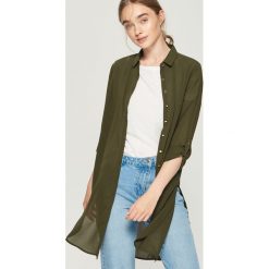 Długa koszula - Khaki. Brązowe bez kategorii marki Sinsay, s, z długim rękawem. Za 59,99 zł.