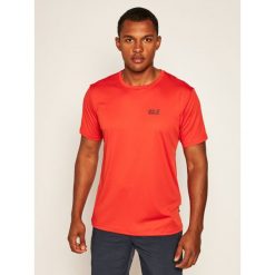 Koszulka techniczna Jack Wolfskin Tech Tee 1807071. Czerwone koszulki męskie Jack Wolfskin, m, bez wzorów, sportowe, polo, bez rękawów. W wyprzedaży za 79,00 zł.
