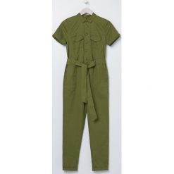 Długi kombinezon z bawełny - Khaki. Brązowe kombinezony damskie Sinsay, s, bez wzorów, z bawełny, bez kołnierzyka, z długim rękawem, długie. W wyprzedaży za 49,99 zł.