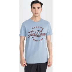 Jack & Jones Pex Koszulka Niebieski. Niebieskie podkoszulki męskie Jack & Jones, l, z nadrukiem, z bawełny, z krótkim rękawem. Za 56,95 zł.