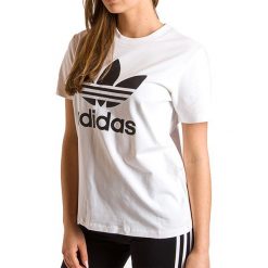ADIDAS TREFOIL TEE > FM3306. Koszulki damskie Adidas, z aplikacjami, z elastanu, klasyczne, bez kołnierzyka, z krótkim rękawem. Za 99,99 zł.