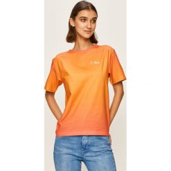 Femi Stories - T-shirt Lola. Pomarańczowe bluzki damskie Femi Stories, s, bez wzorów, z elastanu, casualowe, z okrągłym kołnierzem. Za 149,90 zł.