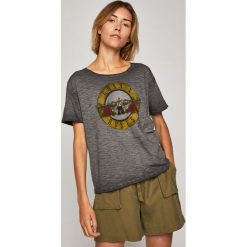 Medicine - Top Guns’n’roses. Szare bluzki damskie MEDICINE, s, z nadrukiem, z bawełny, z okrągłym kołnierzem. W wyprzedaży za 39,90 zł.