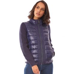 Kurtka przejściowa w kolorze granatowym. Niebieskie kurtki damskie Snowie Collection, xl, bez wzorów, z dzianiny, bez kaptura. W wyprzedaży za 219,95 zł.