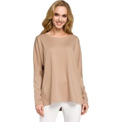 PATRICE Bluzka nietoperz - beżowa. Brązowe bluzki nietoperze marki Moe, s, z dzianiny, eleganckie. Za 119,00 zł.