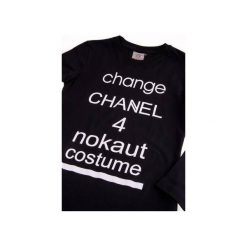 Longsleeve Nokaut Chanel. Czarne bluzki damskie marki Nokaut costume, m, z nadrukiem, z bawełny, bez kołnierzyka, bez rękawów. Za 61,75 zł.