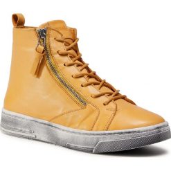 Sneakersy MANITU - 991596-6 Gelb. Żółte półbuty damskie Manitu, ze skóry. Za 299,00 zł.