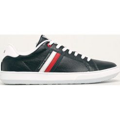 Tommy Hilfiger - Buty skórzane. Białe sneakersy męskie TOMMY HILFIGER, z okrągłym noskiem, na sznurówki. Za 449,90 zł.