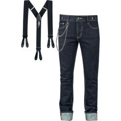 Rock Rebel by EMP Jared incl. Hosenträger Jeansy niebieski. Niebieskie jeansy męskie marki Rock Rebel by EMP, bez wzorów, z jeansu, rockowe, długie. Za 244,90 zł.